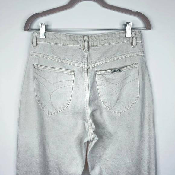 Rolla's High Rise Original Straight Jeans Cream Neutral 100% Cotton Size 28 - Picture 6 of 11